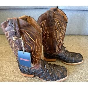 NEW Durango Premium Exotic Pirarucu
 12" Western Dark Brown Pirarucu 7.5W